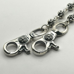 Silver Tone Wallet Chain Ornate Links 40cm 15.7in 3.5oz Biker RCHCHAN
