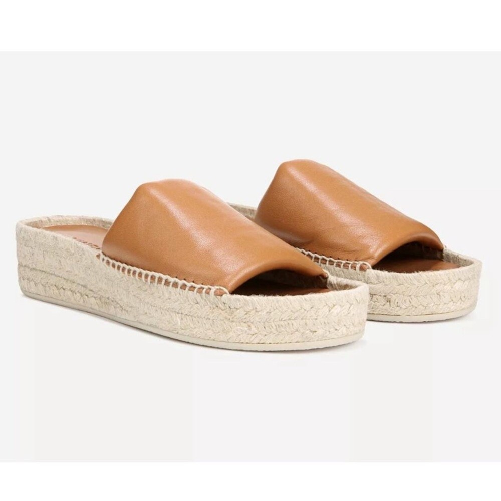 Vince Jesse Genuine Leather Slip On Open toe Espadrille Sandals NEW 9