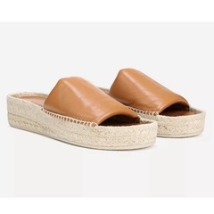 Vince Jesse Genuine Leather Slip On Open toe Espadrille Sandals NEW 9