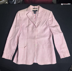 Brooks Brothers Pink Plaid 3-Button Lined Classic Fit Blazer Womens Size 6
