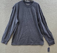 Nautica Regular Fit Pajama Long Sleeve T-Shirt Men’s L Navy Crewneck Pullover