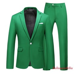 Men’s One Button Formal Suits 2pcs Blazer Jacket Pants Slim Party Grooms Wedding