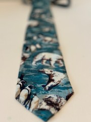 REED ST JAMES Neck Tie, PolarBears and Penguins Made in USA from imported Fabric