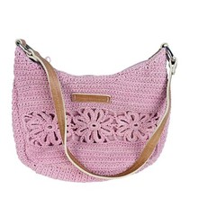 FRANKIE & JOHNNIE Pink Crochet Crossbody Ladies Purse Bag