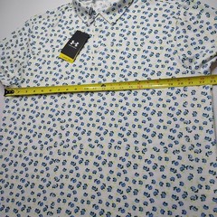 Under Armour Polo Shirt Men Large UPF 30 Anti Odor Golf Performance White Floral