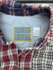 Vintage Liz Claiborne Men’s Plaid Patchwork Woven Cotton Button-Front Shirt M