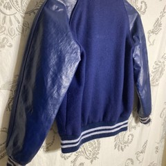 Vintage Howe Snap Button Varsity Jacket Wool Size 36 Blue Made In Usa