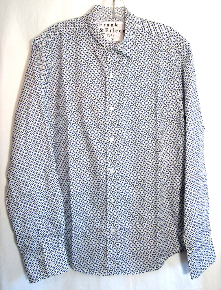 Frank & Eileen Finbar Blue Plane Button Down Long Sleeve Shirt Size Small NWOT