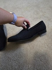 Stacy Adams Men’s Black Studded Slip-On Dress Loafers Almond Toe 12M