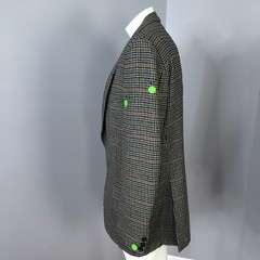 Ermenegildo Zegna Tessuto Houndstooth 44 Wool Sport Coat Beige Black PLS READ