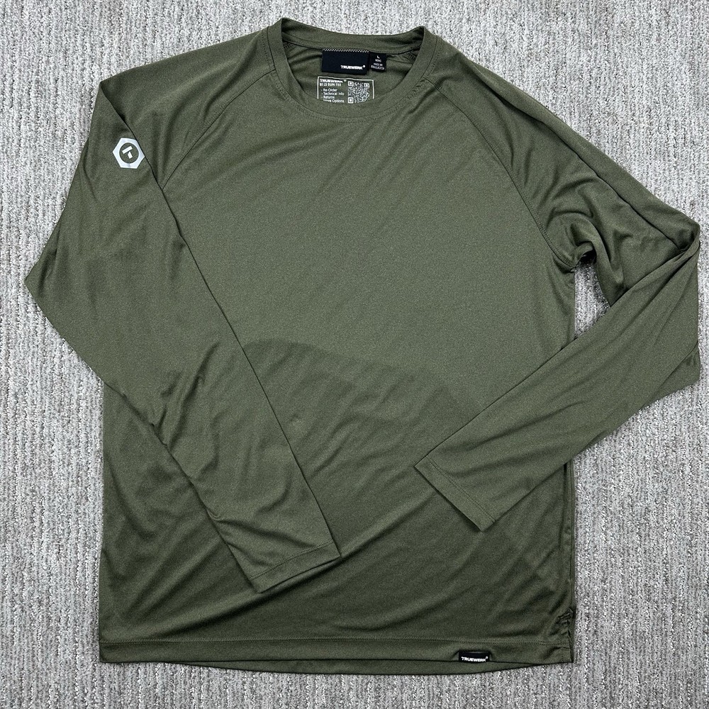 Truewerk B1 Sun T Shirt Mens Large Green Performance Stretch Work Utility
