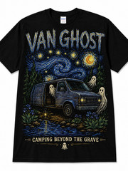 Van Ghost Camping Beyond The Grave Shirt Funny Ghost Van Life Graphic Tee