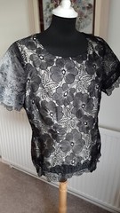 JACQUES VERT-SPL OCCASION BLACK SCALLOPED LACE TOP-CUT OUT DETAIL-LINED-16.