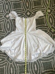 Women’s White Solid Full Slip XS Lace Trim Polyester/Elastane Hand Wash Only