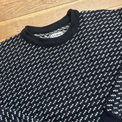 Vintage 80s Ll Bean Birds Eye Wool Knit Fisherman Sweater Large