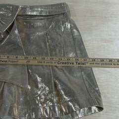 Rodeo Quincy High Waist Glam Shorts Womens S Gold Shimmer Bow Pleated Festival
