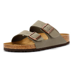 Birkenstock Arizona Stone Leather Sandals Birkibuc Unisex Shoes New w/ Box