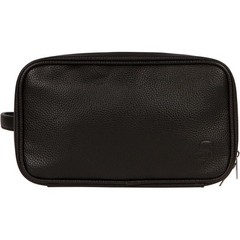 Black PU Leather Toiletry Bag Men & Women | Hanging Travel Organizer Bag