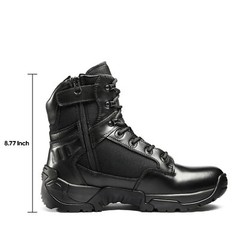 NORTIV8 Men’s Military Tactical Work Boots Side Zipper Hiking Combat Boots Shoes
