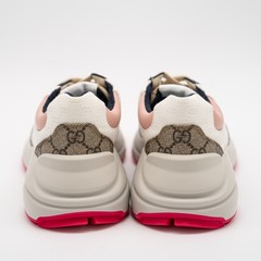 Size 36.5eu 6.5 US – Gucci GG Rhyton Beige White Pink Blue GG Canvas Leather