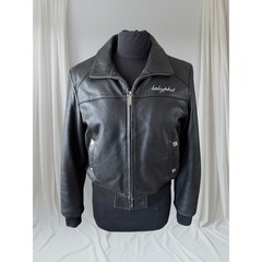Women’s Leather Vintage Y2K Bomber Jacket, M