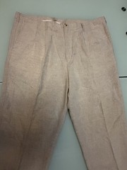 Y2K Eddie Bauer Men’s Linen Cotton Khaki Double Pleated Pants 44×30.75