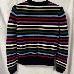 LOFT SZ M Cable Knit Stitch Multi Color Textured Striped Sweater Crewneck
