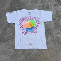 Vintage 90s Penn Tennis Abstract Neon Graphic T-Shirt Oneita Power-T