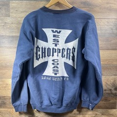 Vintage 90s West Coast Choppers Sweatshirt Men’s Size Medium Blue Y2K Jesse Who