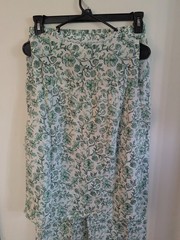 Collections Etc. Women’s Mint Floral Lightweight 2 Piece 100% Cotton Capri PJ’S