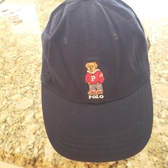 POLO RALPH LAUREN MEN’S NAVY BLUE RARE VARSITY POLO BEAR 🐻 CAP HAT OSFA $49 NWT