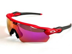 NEW Oakley Radar EV Patn Sunglasses Red Frame Purple Prizm Lenses OO9208
