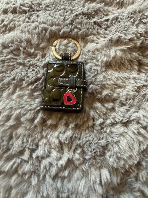 Vintage Coach Y2K Mini Photo Frame Keychain Black C Logo Bag Charm Heart