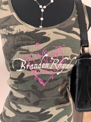 Signed Brandon Rhyder Camo Tank Top Womens S Autographed Texas Country Band