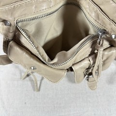 Mudd Beige Crossbody Purse Multi Pocket Faux Leather Adjustable Strap Bag Y2K