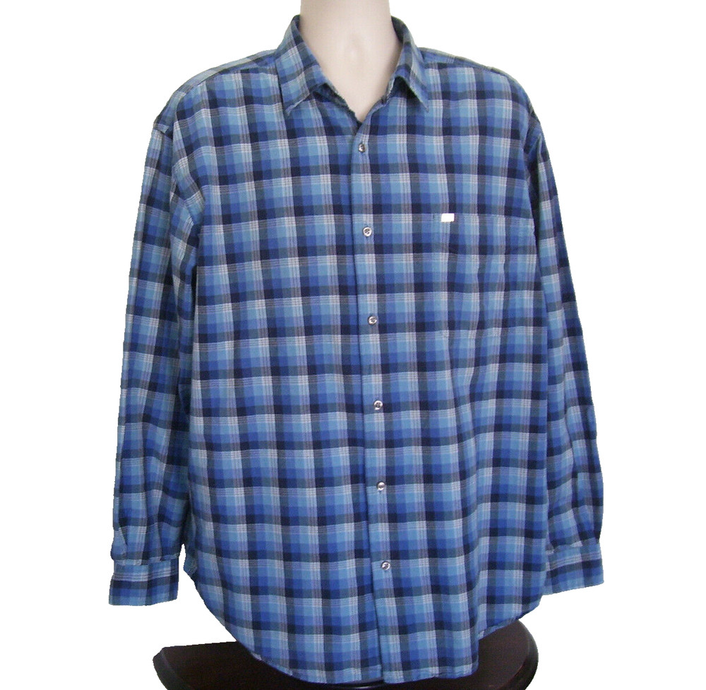 Nautica Jeans Blue Multi Plaid Shirt Button Down Long sleeve Mens Sz XL