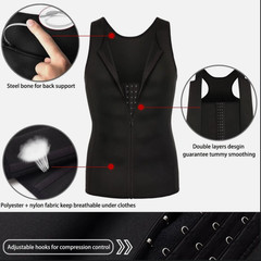 Men Neoprene Sauna Sweat Vest Body Shaper GYM Waist Trainer Fat Burner Shapewear