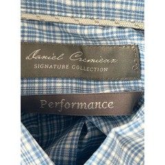 NEW Daniel Cremieux Men’s LARGE Blue Plaid Performance Dress Shirt