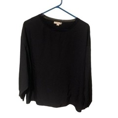 Vince Scoop Neck Long Sleeve Silky Blouse Size Medium