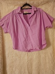 Universal Thread Purple Cropped Collared Shirt Size L
