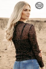 Sterling Kreek Rodeo Queen Mesh Top Size Medium