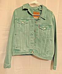 LEVI’S Premium 90’s Style Denim Trucker Jacket Women’s L Large Green Sri Lanka