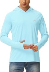 Men’s Sun Hoodie UPF 50+ Long Sleeve Fishing Rash Guard Quick Dry
