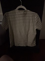 Lauren Ralph Lauren Women’s S Brown/White Striped Crew Neck Short Sleeve Tee