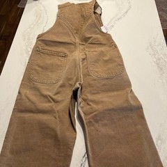 Vintage Carhartt Bib Overalls Kids Sz 10 Brown Tan Canvas Made In USA