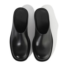 Firenze Atelier Men’s Black Cow Leather Mules & Slip-on Clogs Leather Slippers