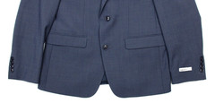 Bar III Suit Jacket 38 S Mens Slim Fit Solid Blue Wool Blend Peak Two Button