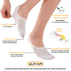 ELYFER 8 Pairs Womens Bamboo Socks No Show