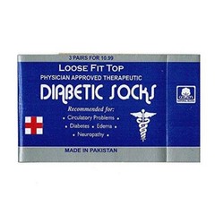 3 Pairs Black Men Loose Fit Top Circulatory Diabetic Crew Socks Cotton 10-13