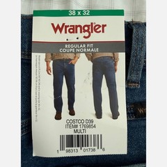 Wrangler Men’s Jeans Cotton Blue Regular Fit Straight Size W38 L32 New